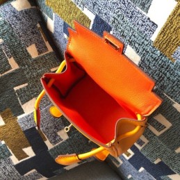 Replica Hermes Yellow Red Kelly Doll Bag