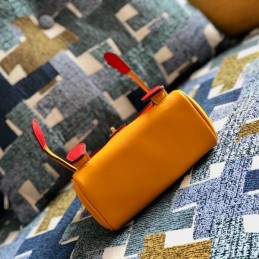Replica Hermes Yellow Red Kelly Doll Bag