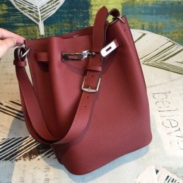 Replica Hermes Burgundy So Kelly 22 Smooth Leather Bag