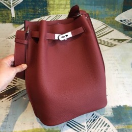 Replica Hermes Burgundy So Kelly 22 Smooth Leather Bag
