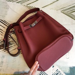 Replica Hermes Burgundy So Kelly 22 Smooth Leather Bag