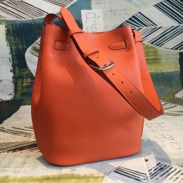 Replica Hermes Orange So Kelly 22 Textured Leather Bag