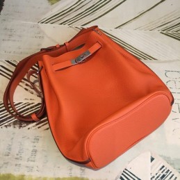 Replica Hermes Orange So Kelly 22 Textured Leather Bag