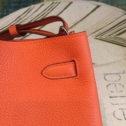 Replica Hermes Orange So Kelly 22 Textured Leather Bag