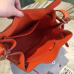 Replica Hermes Orange So Kelly 22 Textured Leather Bag
