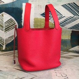 Replica Hermes Red Picotin Lock 22 Smooth Leather Bag