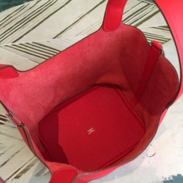 Replica Hermes Red Picotin Lock 22 Smooth Leather Bag
