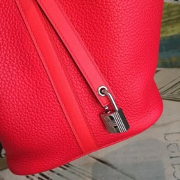 Replica Hermes Red Picotin Lock 22 Smooth Leather Bag