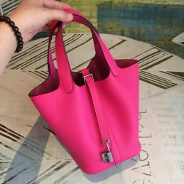 Replica Hermes Red Picotin Lock 22 Gold Hardware Bag