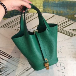 Replica Hermes Green Picotin Lock 22 Smooth Leather Bag