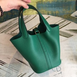 Replica Hermes Green Picotin Lock 22 Smooth Leather Bag