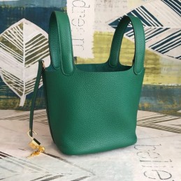 Replica Hermes Green Picotin Lock 22 Smooth Leather Bag