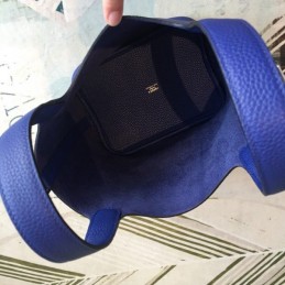 Replica Hermes Blue Picotin Lock 22 Textured Leather Bag
