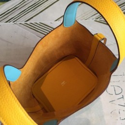 Replica Hermes Yellow Picotin Lock 22 Smooth Leather Bag