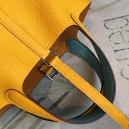 Replica Hermes Yellow Picotin Lock 22 Smooth Leather Bag