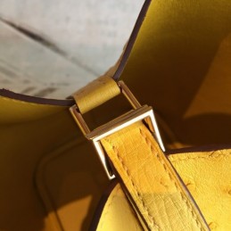 Replica Hermes Yellow Ostrich Leather Picotin Lock 22 Gold Hardware Bag