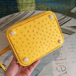 Replica Hermes Yellow Ostrich Leather Picotin Lock 22 Gold Hardware Bag