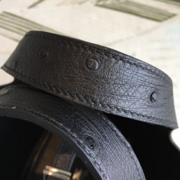 Replica Hermes Black Ostrich Leather Picotin Lock 22 Bag