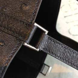 Replica Hermes Black Ostrich Leather Picotin Lock 22 Bag