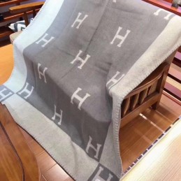 Replica Hermes Gray Avalon H Wool Cashmere Blanket