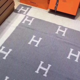 Replica Hermes Gray Avalon H Wool Cashmere Blanket
