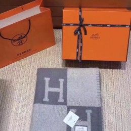 Replica Hermes Gray Avalon H Wool Cashmere Blanket