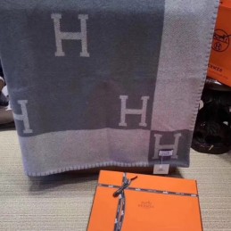 Replica Hermes Gray Avalon H Wool Cashmere Blanket