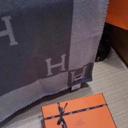 Replica Hermes Gray Avalon H Wool Cashmere Blanket