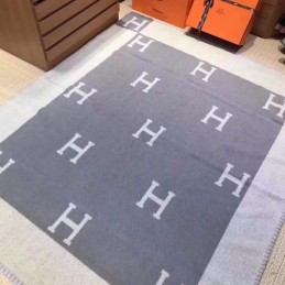 Replica Hermes Gray Avalon H Wool Cashmere Blanket