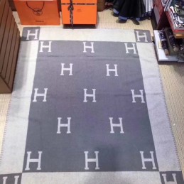 Replica Hermes Gray Avalon H Wool Cashmere Blanket