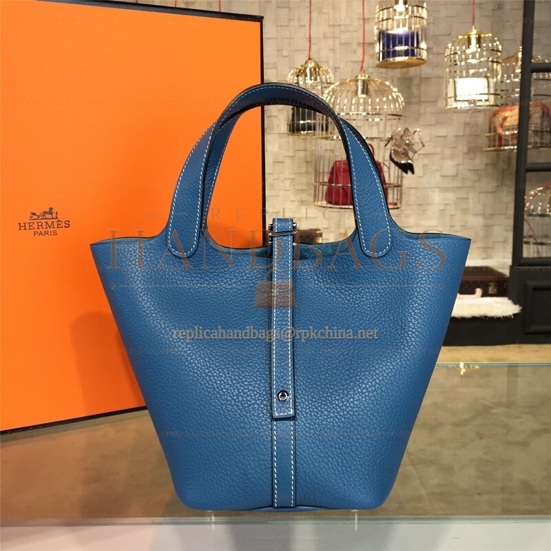 Replica Hermes Blue Picotin Lock 13 Bag