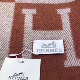 Replica Hermes Camel and Beige Avalon H Wool Cashmere Blanket