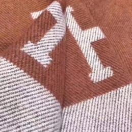 Replica Hermes Camel and Beige Avalon H Wool Cashmere Blanket