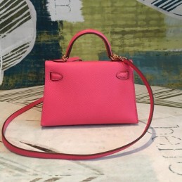 Replica Hermes Pink Kelly Mini 20 Shoulder Strap Bag