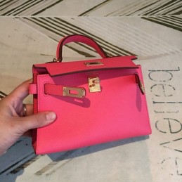 Replica Hermes Pink Kelly Mini 20 Shoulder Strap Bag