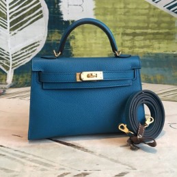 Replica Hermes Blue Green Kelly Mini 20 Bag