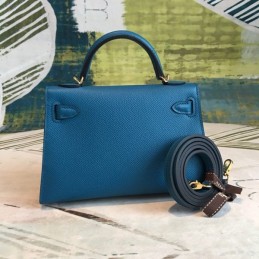 Replica Hermes Blue Green Kelly Mini 20 Bag