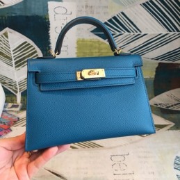 Replica Hermes Blue Green Kelly Mini 20 Bag