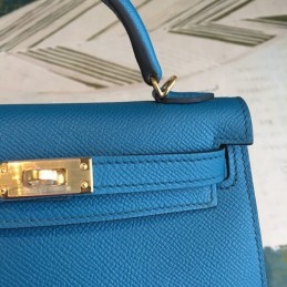 Replica Hermes Blue Green Kelly Mini 20 Bag