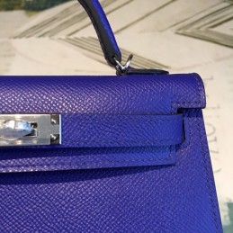 Replica Hermes Blue Kelly Mini 20 Smooth Leather Bag