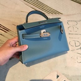 Replica Hermes Light Blue Kelly Mini 20 Bag
