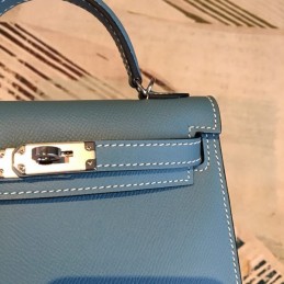 Replica Hermes Light Blue Kelly Mini 20 Bag