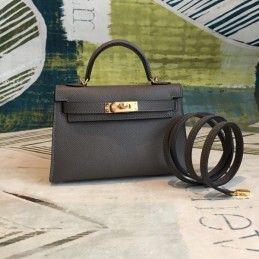 Replica Hermes Black Green Kelly Mini 20 Bag