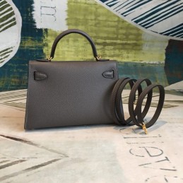 Replica Hermes Black Green Kelly Mini 20 Bag