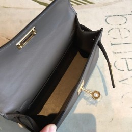 Replica Hermes Black Green Kelly Mini 20 Bag
