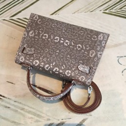 Replica Hermes Gray White Print Kelly Mini 20 Bag