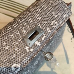 Replica Hermes Gray White Print Kelly Mini 20 Bag
