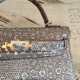 Replica Hermes Gray White Print Kelly Mini 20 Bag