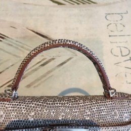 Replica Hermes Gray White Print Kelly Mini 20 Bag