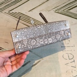 Replica Hermes Gray White Print Kelly Mini 20 Bag
